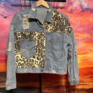 Distressed jean jacket